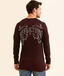 Affliction Silent Endeavor Reversible Thermal Apple Red Black Best