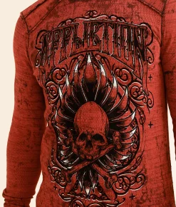 Affliction Silent Endeavor Reversible Thermal Apple Red Black Best