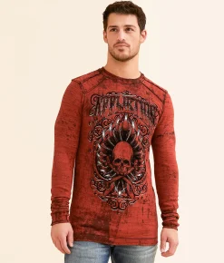 Affliction Silent Endeavor Reversible Thermal Apple Red Black Best