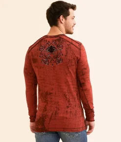 Affliction Silent Endeavor Reversible Thermal Apple Red Black Best