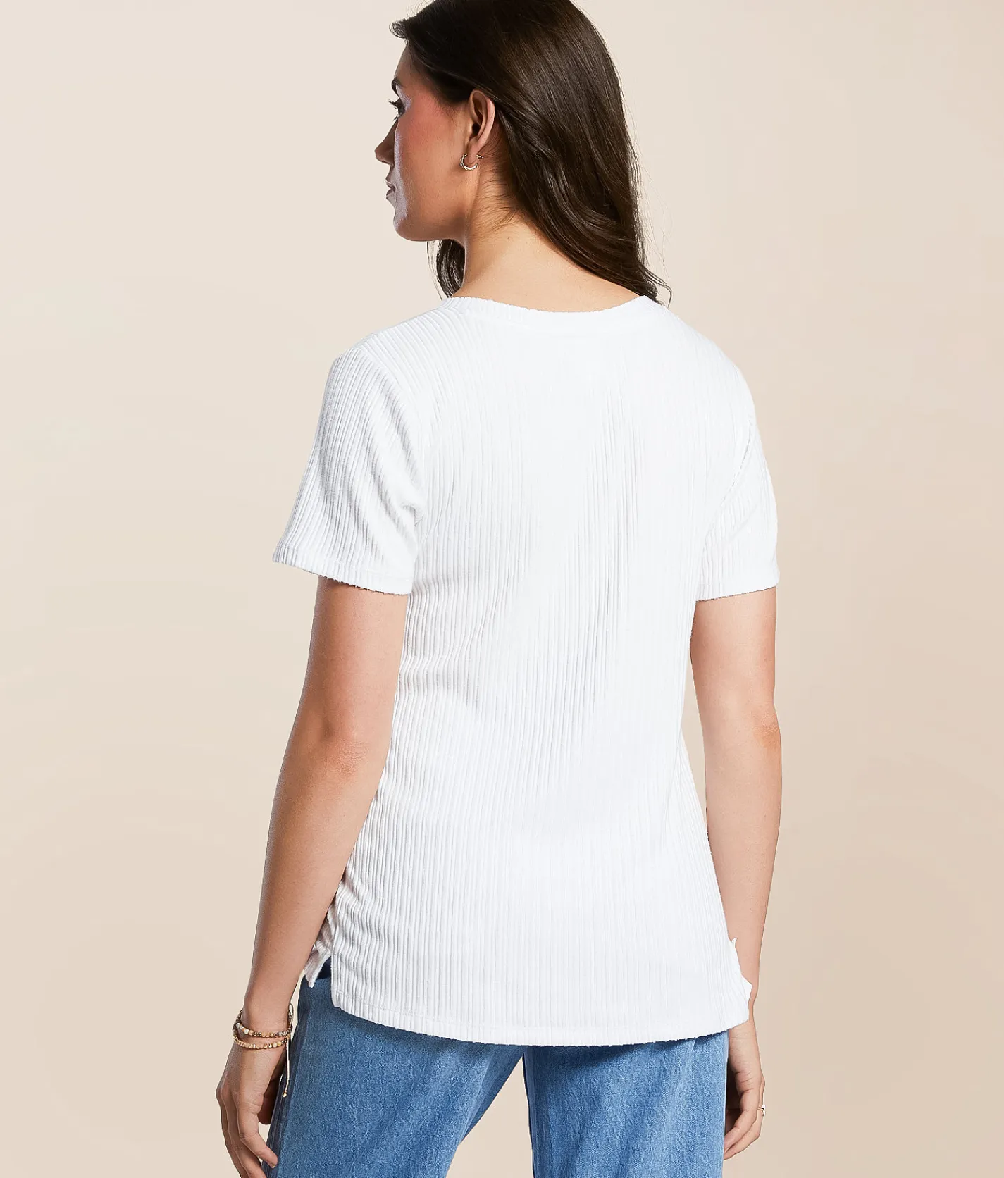 Tops | White Crow Silky Ribbed Knit Top White