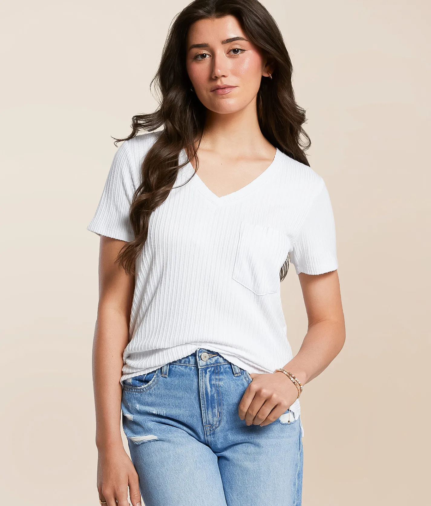 Tops | White Crow Silky Ribbed Knit Top White