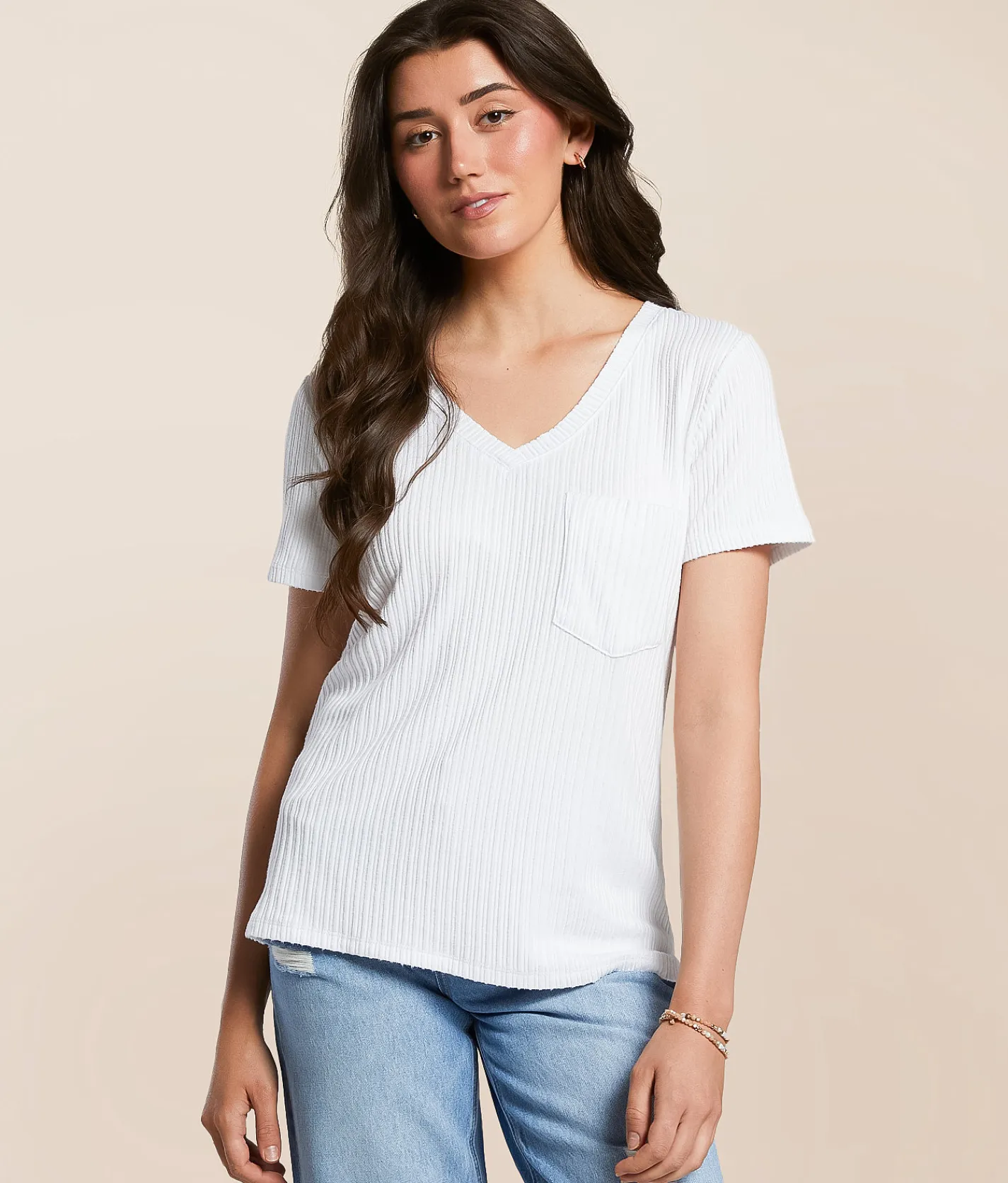 Tops | White Crow Silky Ribbed Knit Top White