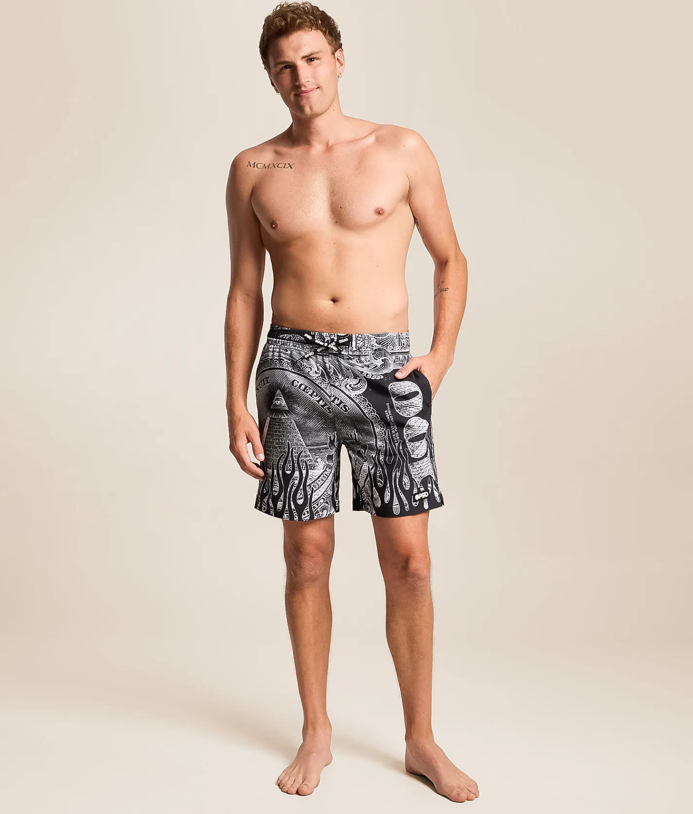 PSD Silver Bands Stretch Swim Trunks Multi Clearance