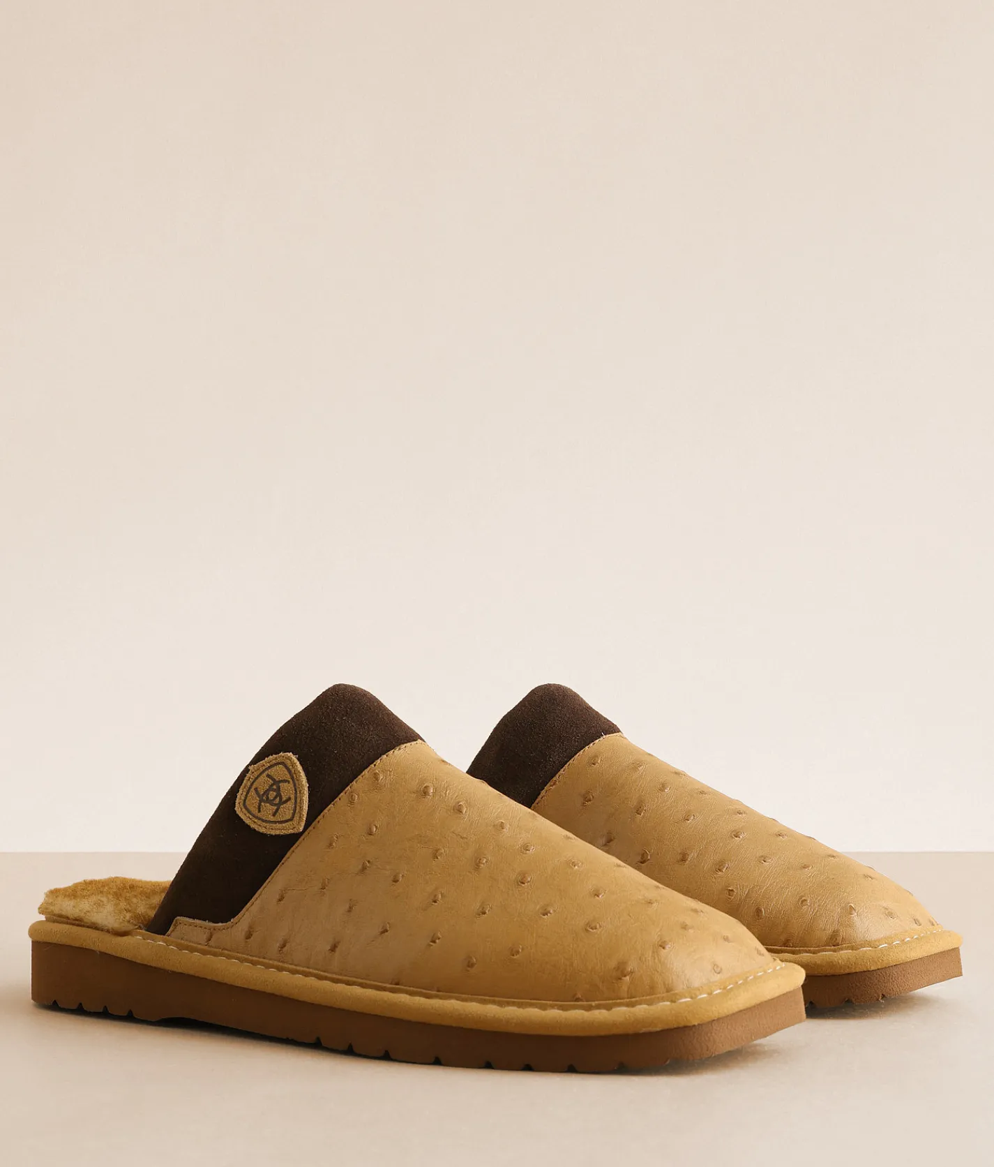 Shoes | Ariat Silversmith Exotic Leather Slipper Ostrich Tan