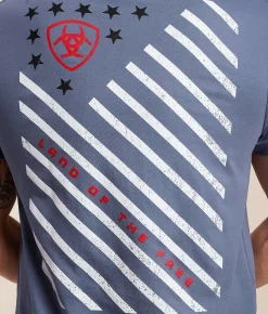 Tops|Graphic T-Shirts | Ariat Simple Bias Flag T-Shirt Grisalle