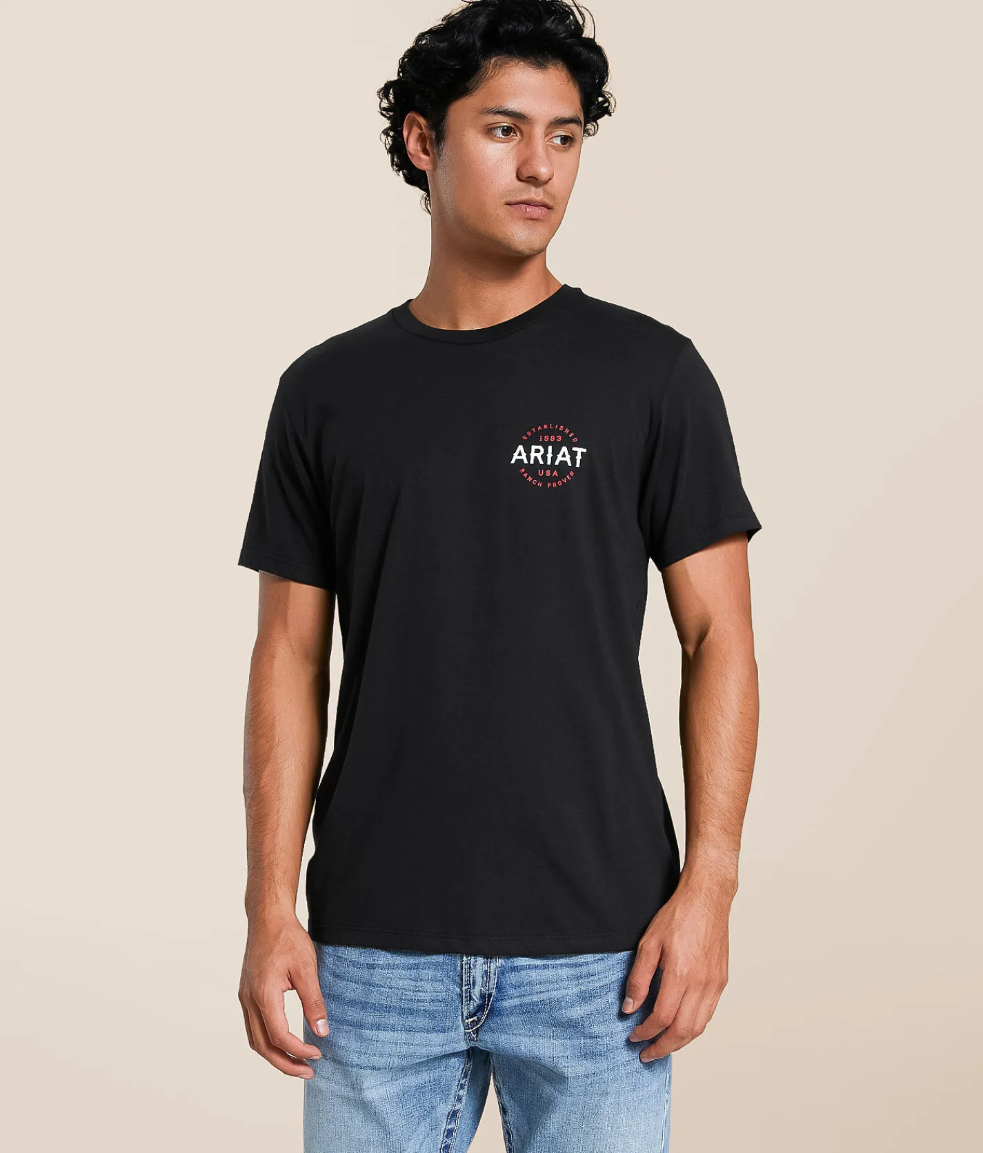 Tops|Graphic T-Shirts | Ariat Simple Line Rancher T-Shirt Black