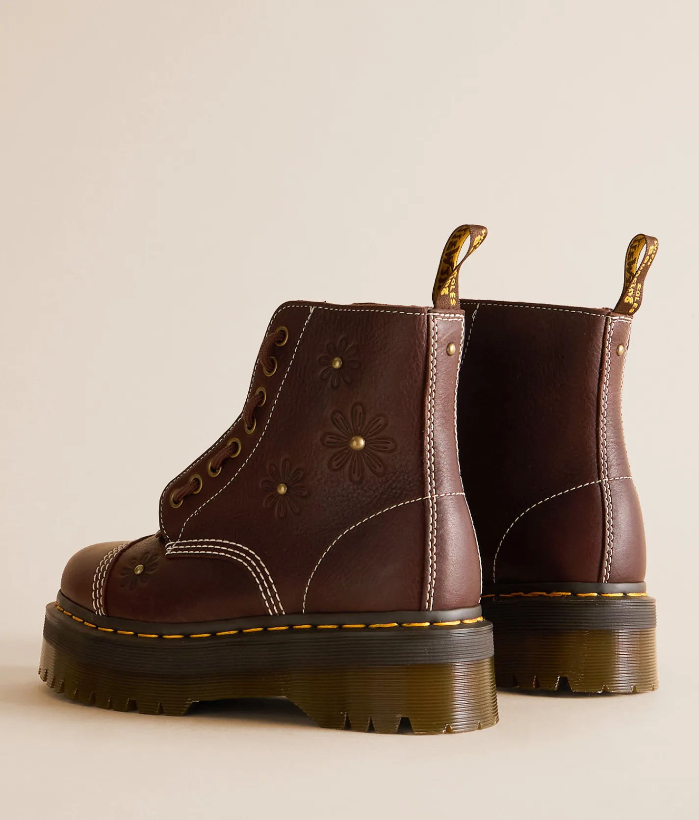 Shoes | Dr. Martens Sinclair Floral Leather Boot Dark Brown