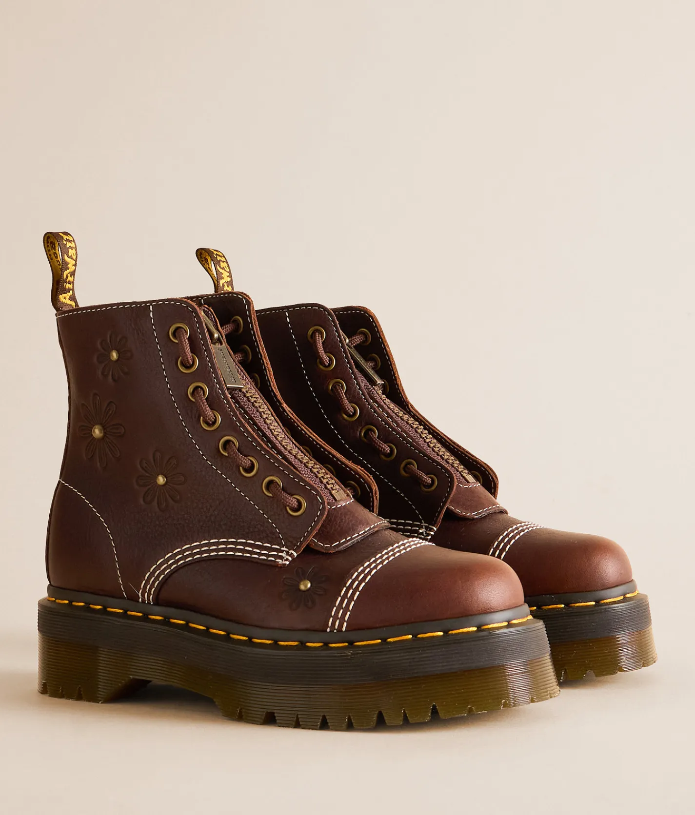 Shoes | Dr. Martens Sinclair Floral Leather Boot Dark Brown