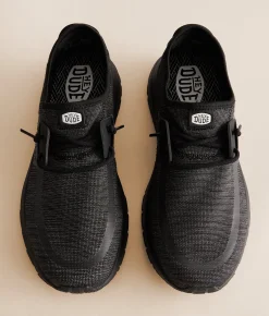 HEYDUDE™ Sirocco Jacquard Mesh Sneaker Black White Best