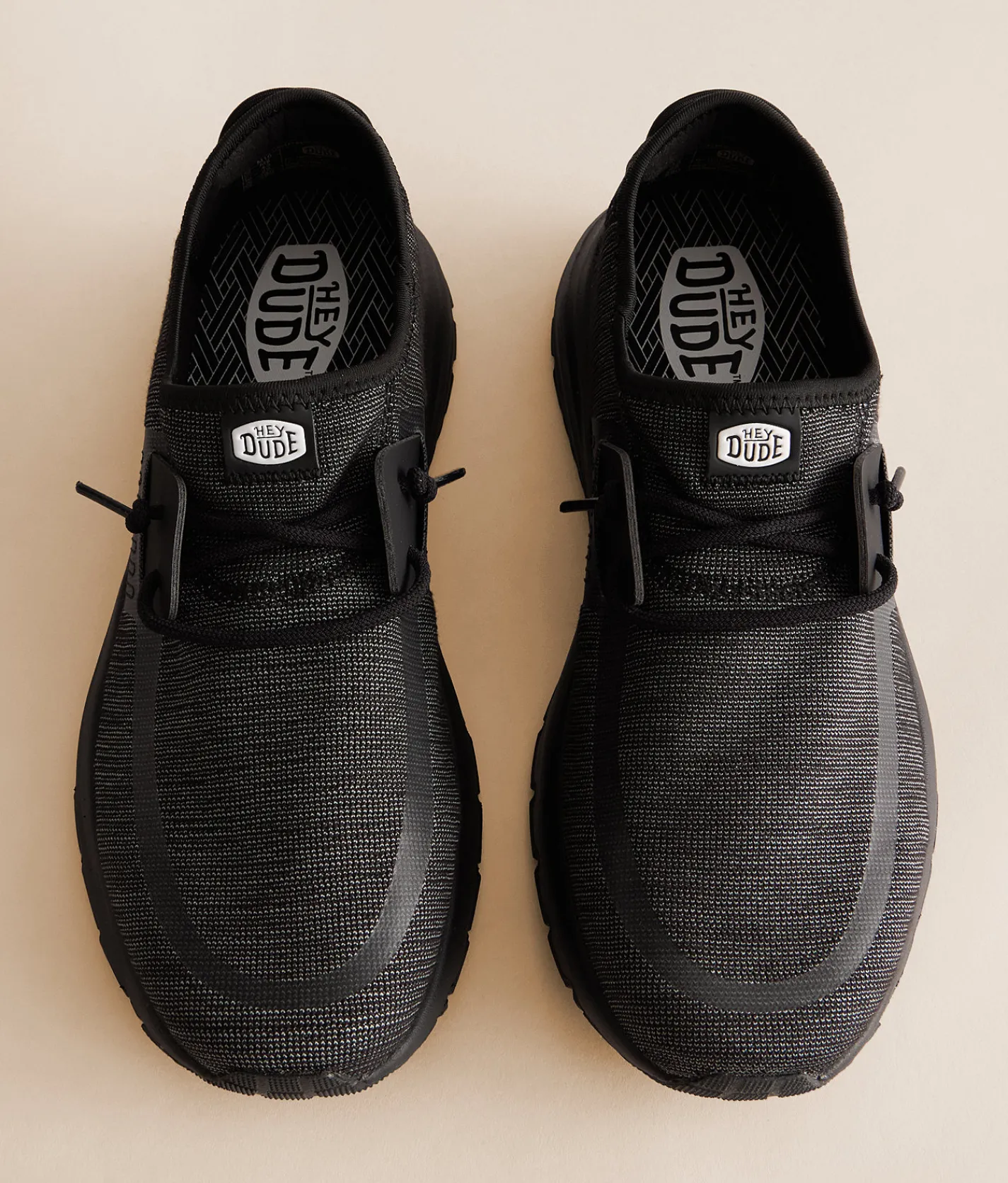 HEYDUDE™ Sirocco Jacquard Mesh Sneaker Black White Best