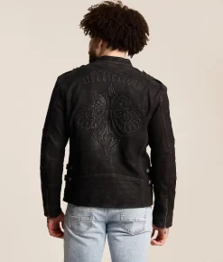 Coats & Jackets | Affliction Skeleton Distressed Leather Jacket Black