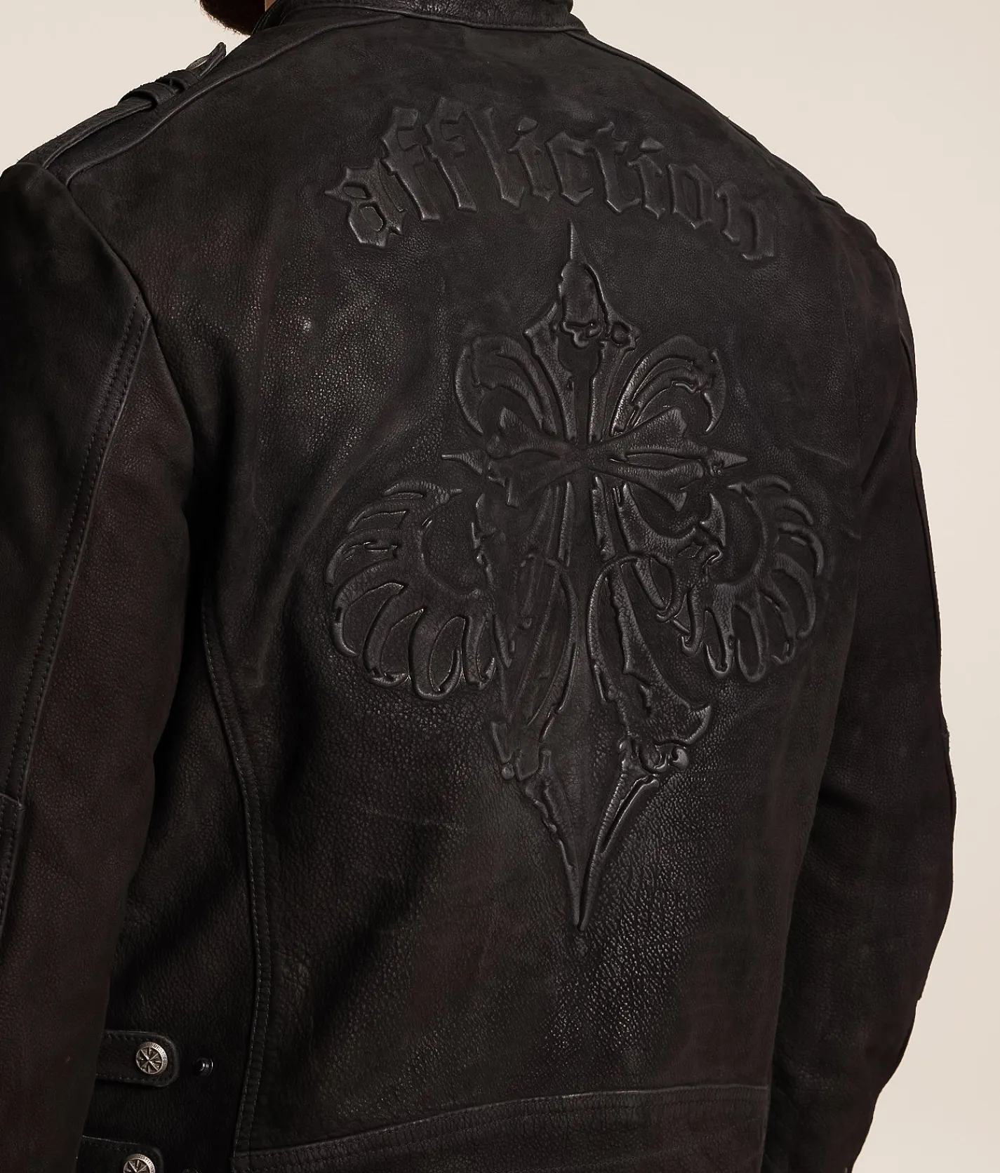 Coats & Jackets | Affliction Skeleton Distressed Leather Jacket Black