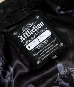 Affliction Skeleton Distressed Leather Jacket Black Discount