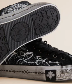Shoes | Affliction Skeleton Hi-Top Sneaker Black