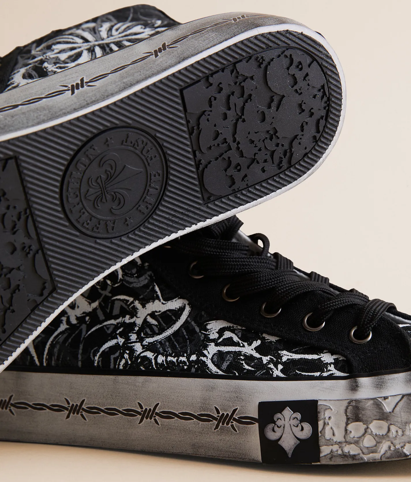 Shoes | Affliction Skeleton Hi-Top Sneaker Black