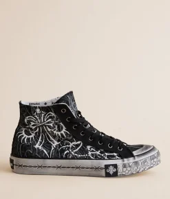Shoes | Affliction Skeleton Hi-Top Sneaker Black