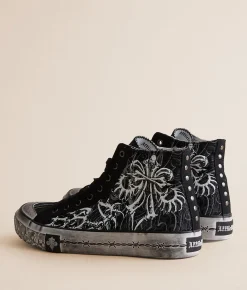 Shoes | Affliction Skeleton Hi-Top Sneaker Black
