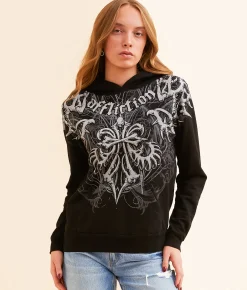 Tops | Affliction Skeleton Hooded Sweatshirt Black Reactive