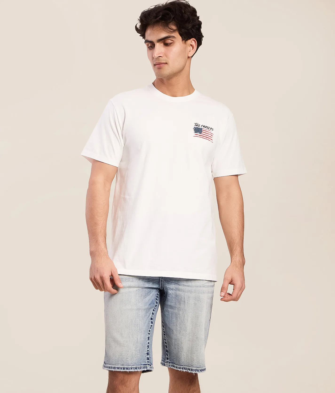 Tops|Graphic T-Shirts | Tail Chasers Club Skeleton Hunt T-Shirt Antique White