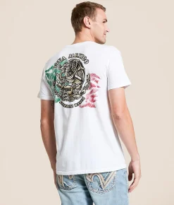 Tops|Graphic T-Shirts | Freedom Ranch Sketch Flag T-Shirt White