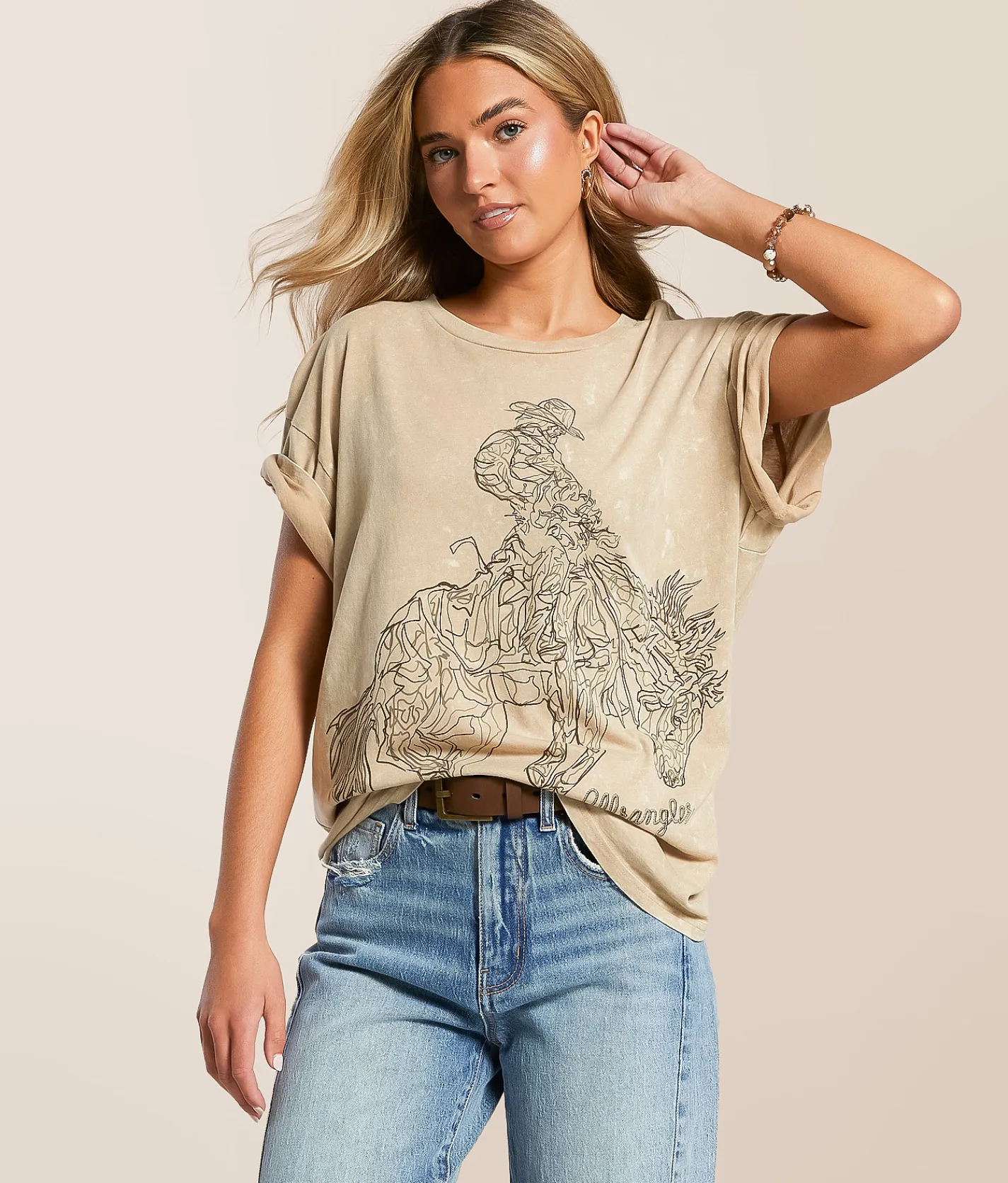 Tops | Wrangler® Sketch Girlfriend T-Shirt Dune