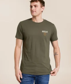 Tops|Graphic T-Shirts | Ariat Sketchy Scene T-Shirt Army Green