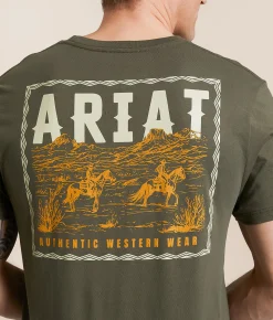 Tops|Graphic T-Shirts | Ariat Sketchy Scene T-Shirt Army Green