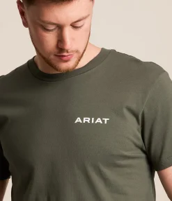 Ariat Sketchy Valley T-Shirt Surplus Green Sale