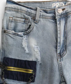 PREME Skinny Cargo Stretch Jean Indigo Navy Orange Best