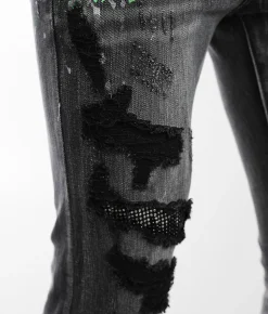 Industrial Indigo Skinny Stretch Jean Black Grey Hot