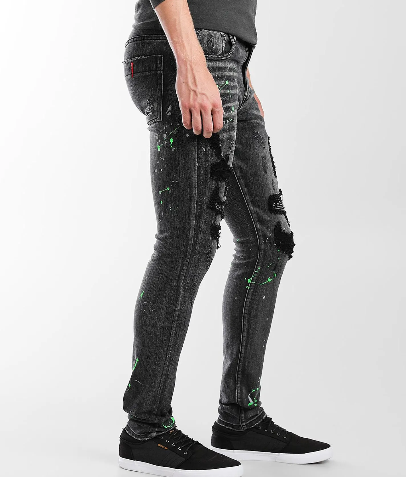 Industrial Indigo Skinny Stretch Jean Black Grey Hot