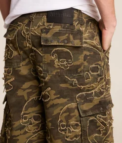 Affliction Skull Camo Extra Wide Leg Cargo Camo Jean Green Camo Hot