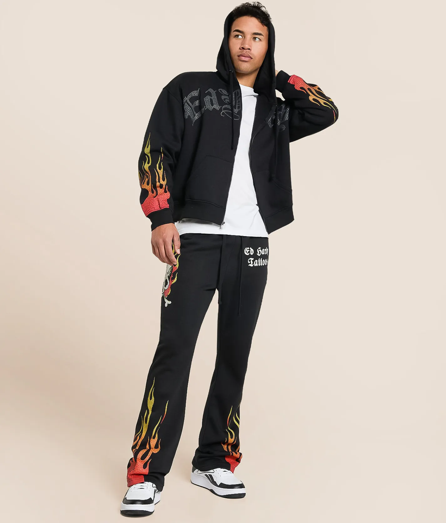 Bottoms | Ed Hardy Skull Flames Sweatpant Black
