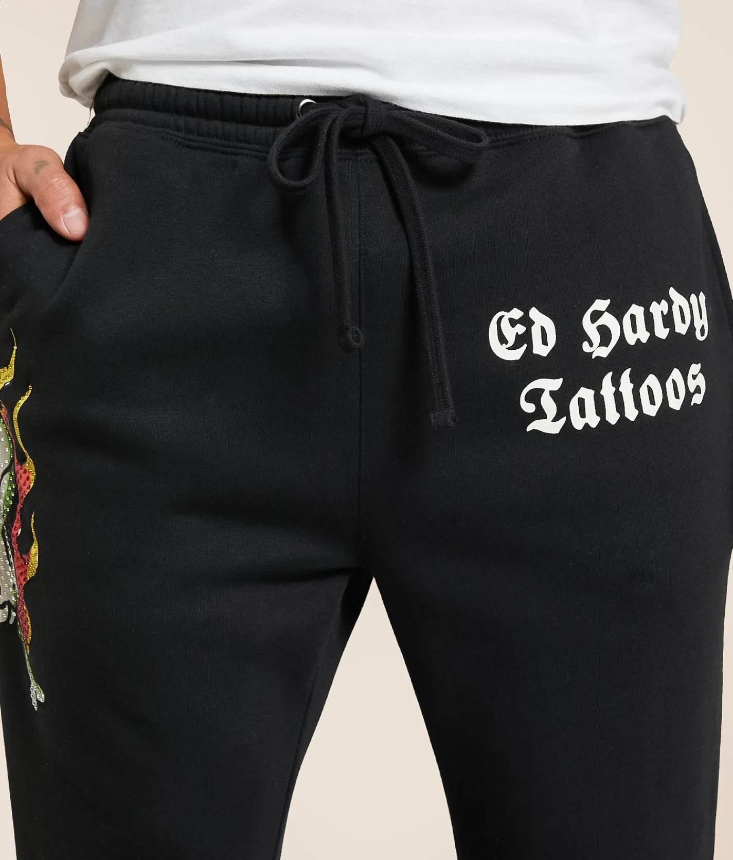 Bottoms | Ed Hardy Skull Flames Sweatpant Black