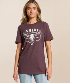 Tops | Ariat Skull Rope T-Shirt Wine Heather