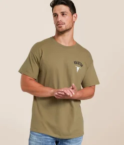 Brixton Skull T-Shirt Brown Savana Best
