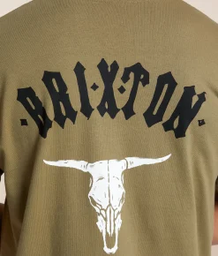 Brixton Skull T-Shirt Brown Savana Best