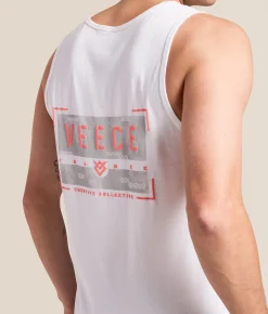 Veece Sky Glitch Tank Top White New