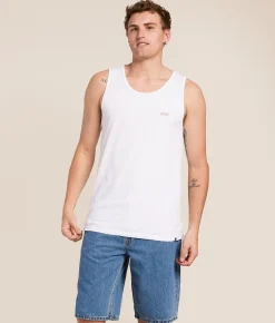 Veece Sky Glitch Tank Top White New