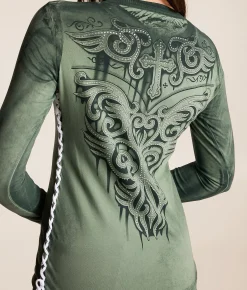 Tops | Affliction Skylar Ridge T-Shirt Lily Pad