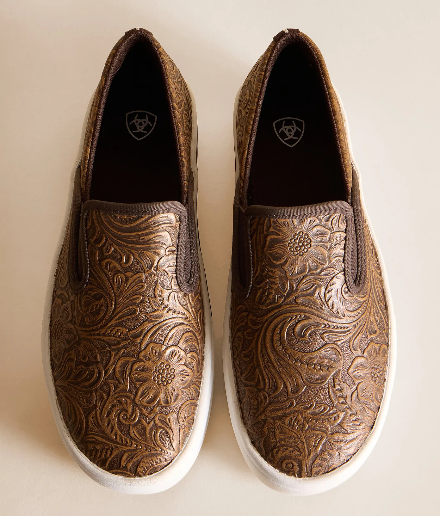Shoes | Ariat Skylar Tooled Leather Shoe Brown Floral Emboss