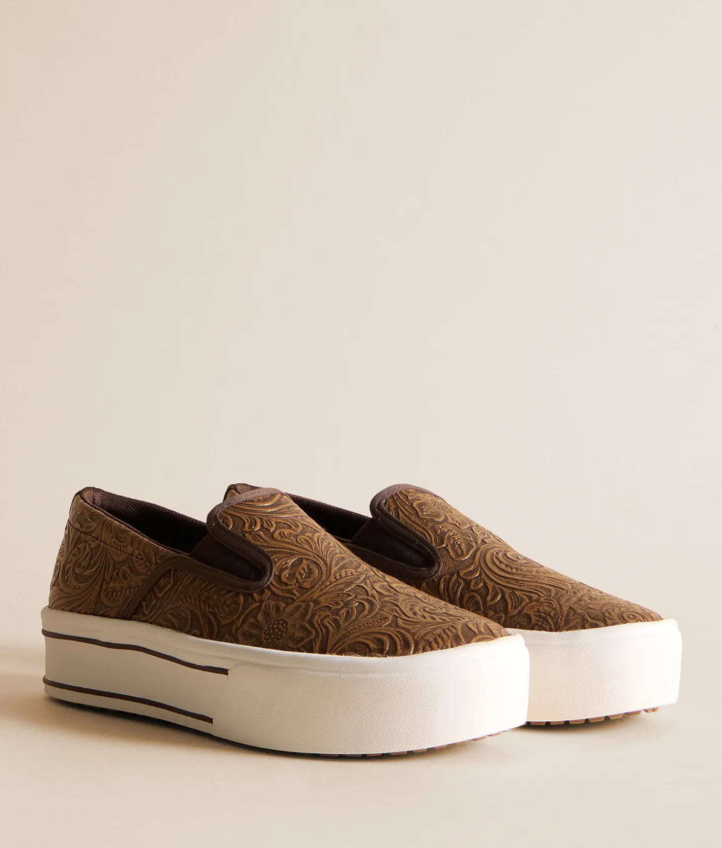Shoes | Ariat Skylar Tooled Leather Shoe Brown Floral Emboss