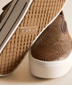 Shoes | Ariat Skylar Tooled Leather Shoe Brown Floral Emboss
