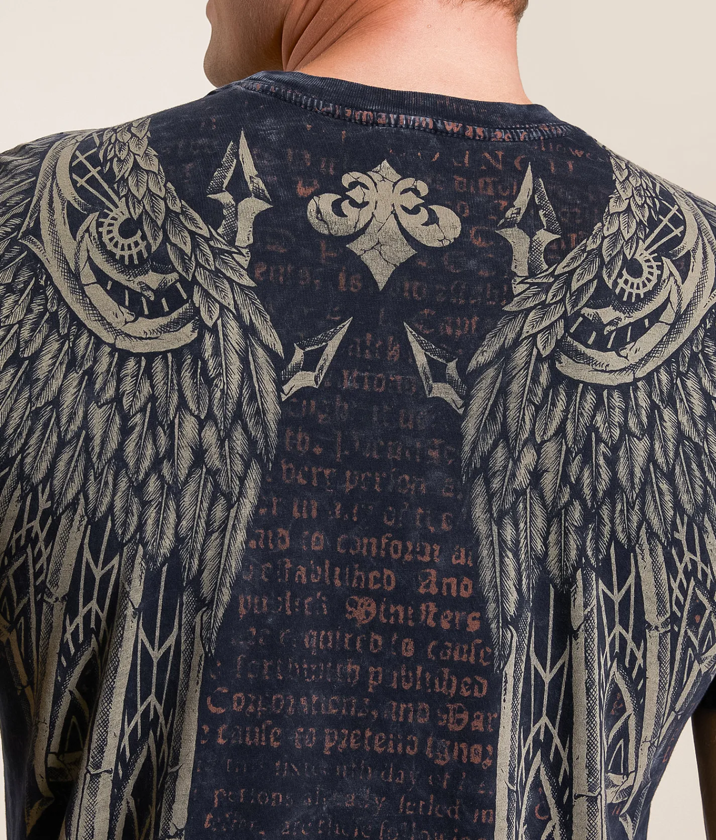 Affliction Skyward Crown T-Shirt Black Lava Wash Clearance