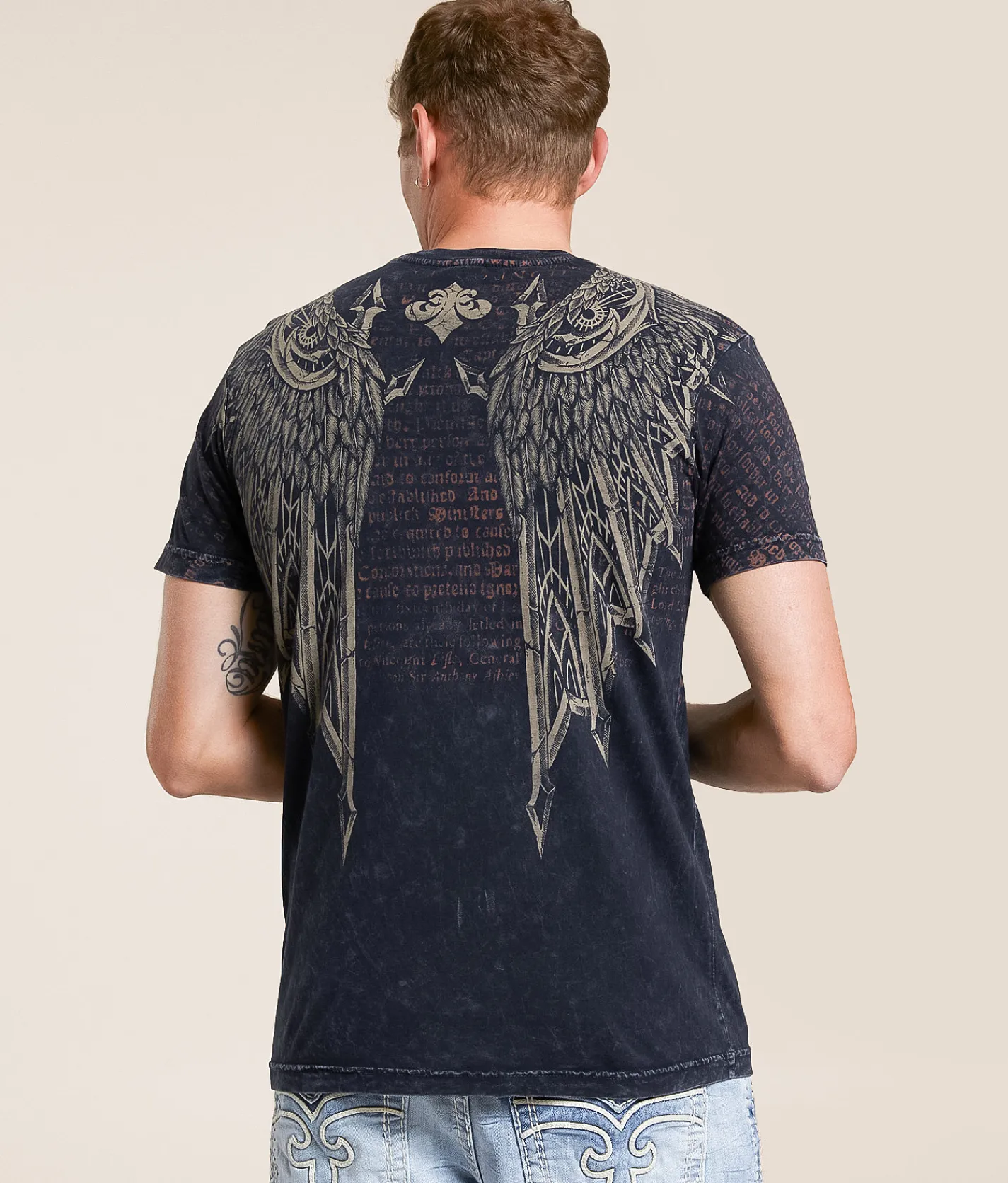 Affliction Skyward Crown T-Shirt Black Lava Wash Clearance