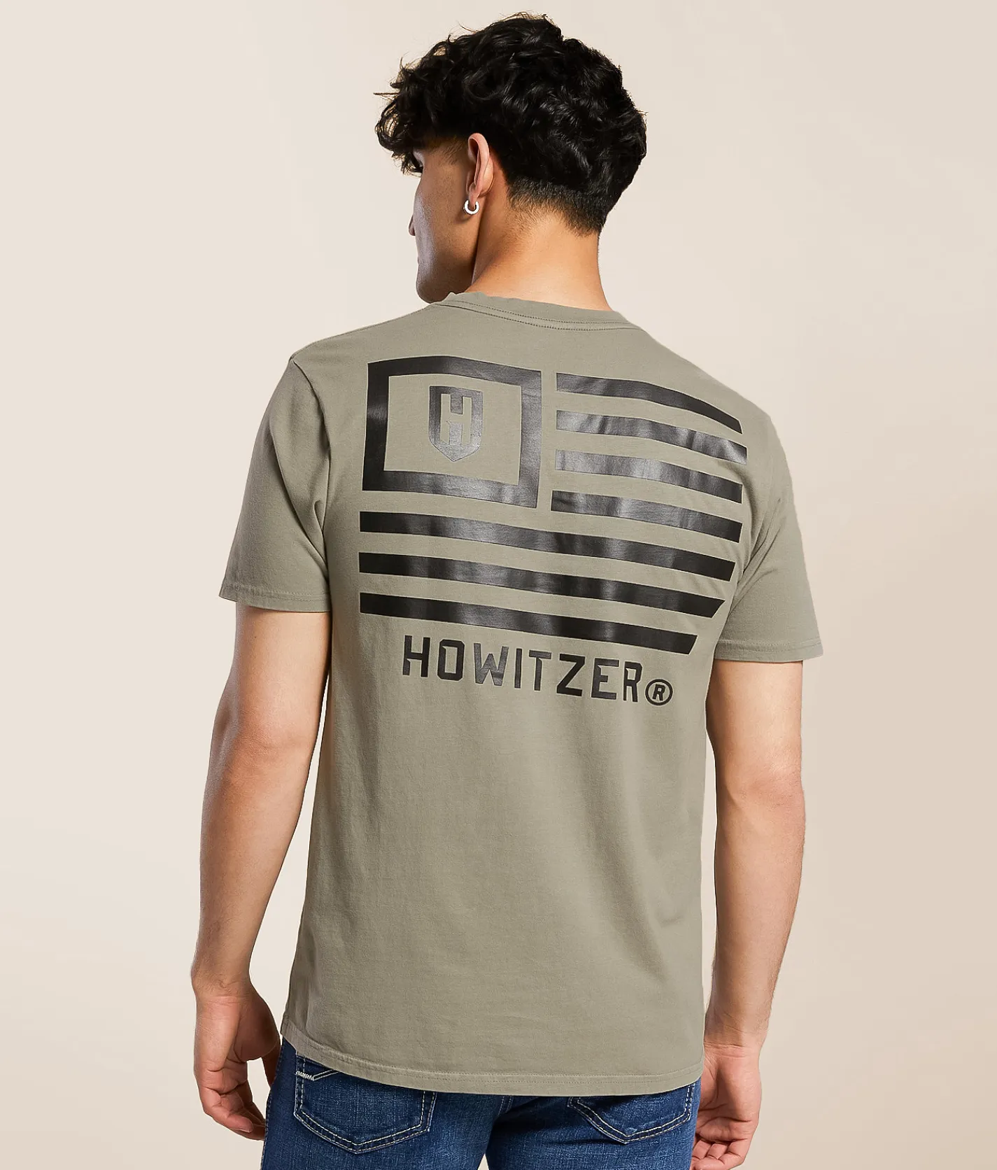 Howitzer Slant Flag T-Shirt Steeple Grey New