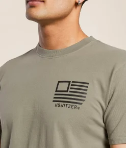 Howitzer Slant Flag T-Shirt Steeple Grey New