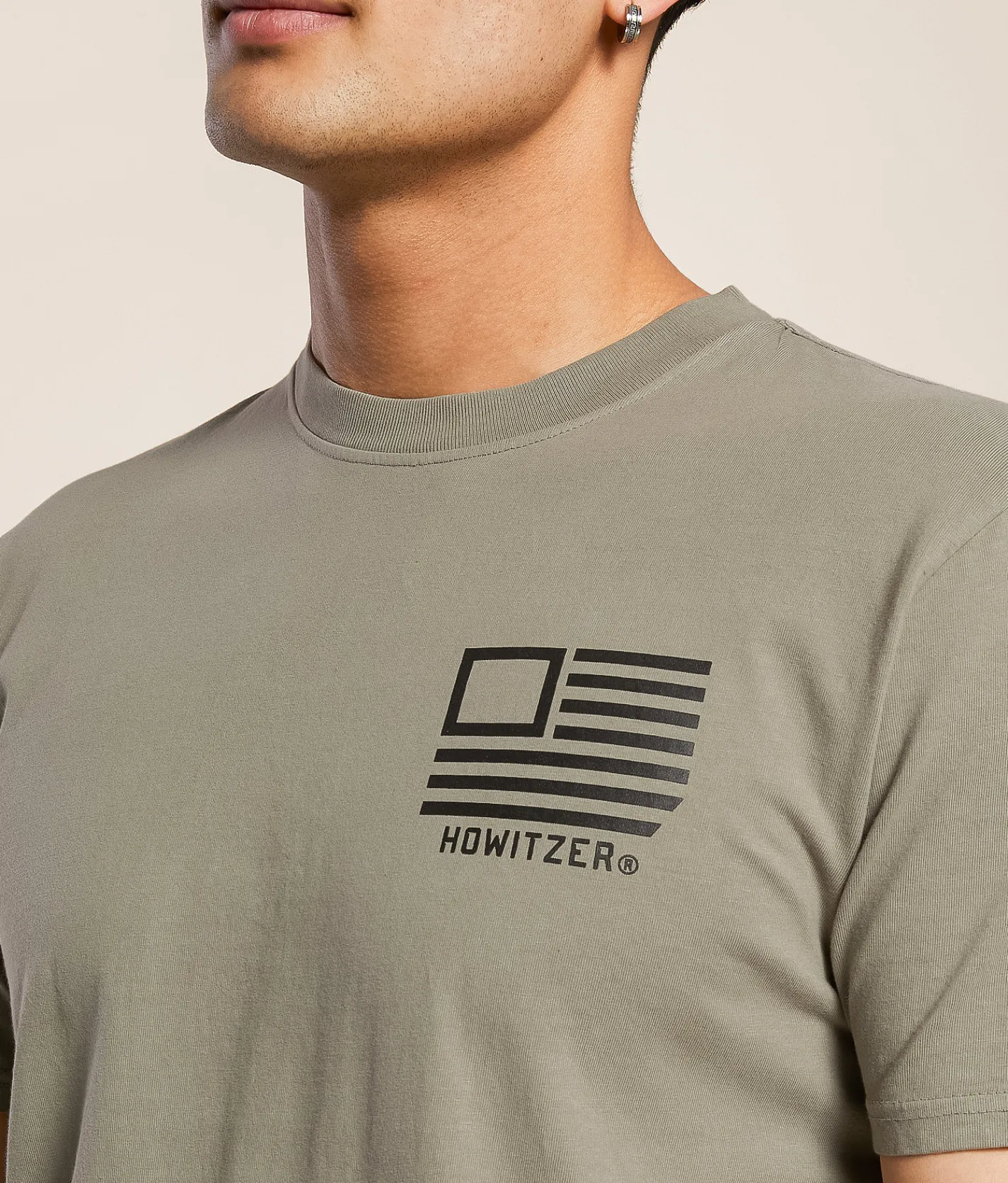 Howitzer Slant Flag T-Shirt Steeple Grey New