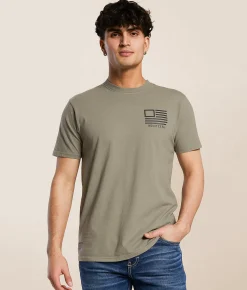 Howitzer Slant Flag T-Shirt Steeple Grey New